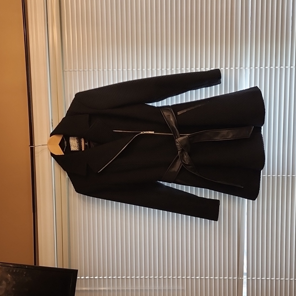 Black swing style pea coat